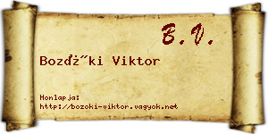 Bozóki Viktor névjegykártya
