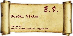 Bozóki Viktor névjegykártya